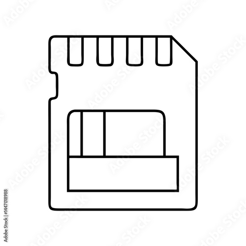 memory card icon, memory card line art - simple line art of memory card, perfect for memory card logos and icons