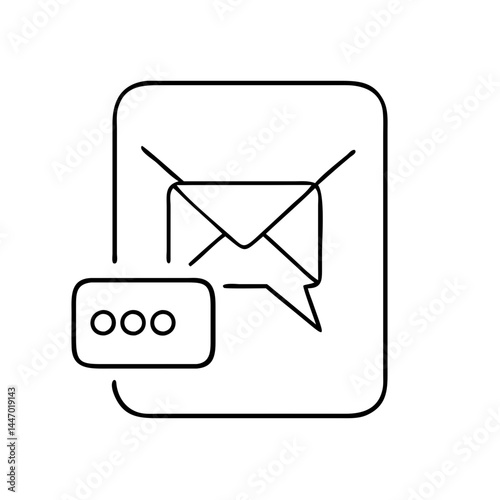 messaging app icon, messaging app line art - simple line art of messaging app, perfect for messaging app logos and icons