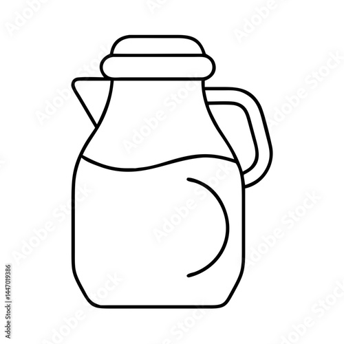 milk jug icon, milk jug line art - simple line art of milk jug, perfect for milk jug logos and icons