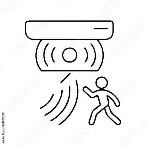 motion sensor light icon, motion sensor light line art - simple line art of motion sensor light, perfect for motion sensor light logos and icons