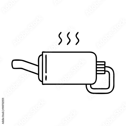 muffler icon, muffler line art - simple line art of muffler, perfect for muffler logos and icons