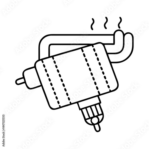 muffler icon, muffler line art - simple line art of muffler, perfect for muffler logos and icons