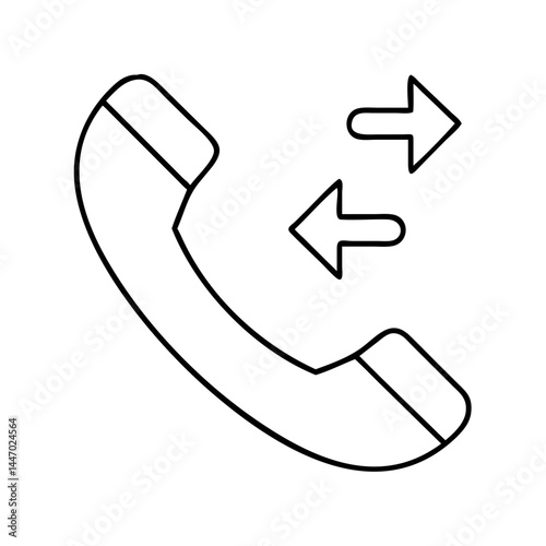 outgoing call icon, outgoing call line art - simple line art of outgoing call, perfect for outgoing call logos and icons