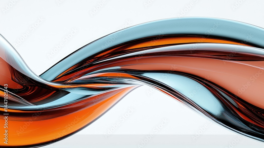 Naklejka premium Abstract representation of colored flowing layers with curves and reflections