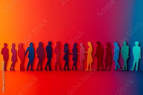 Vibrant Gradient Paper People Teamwork Communication