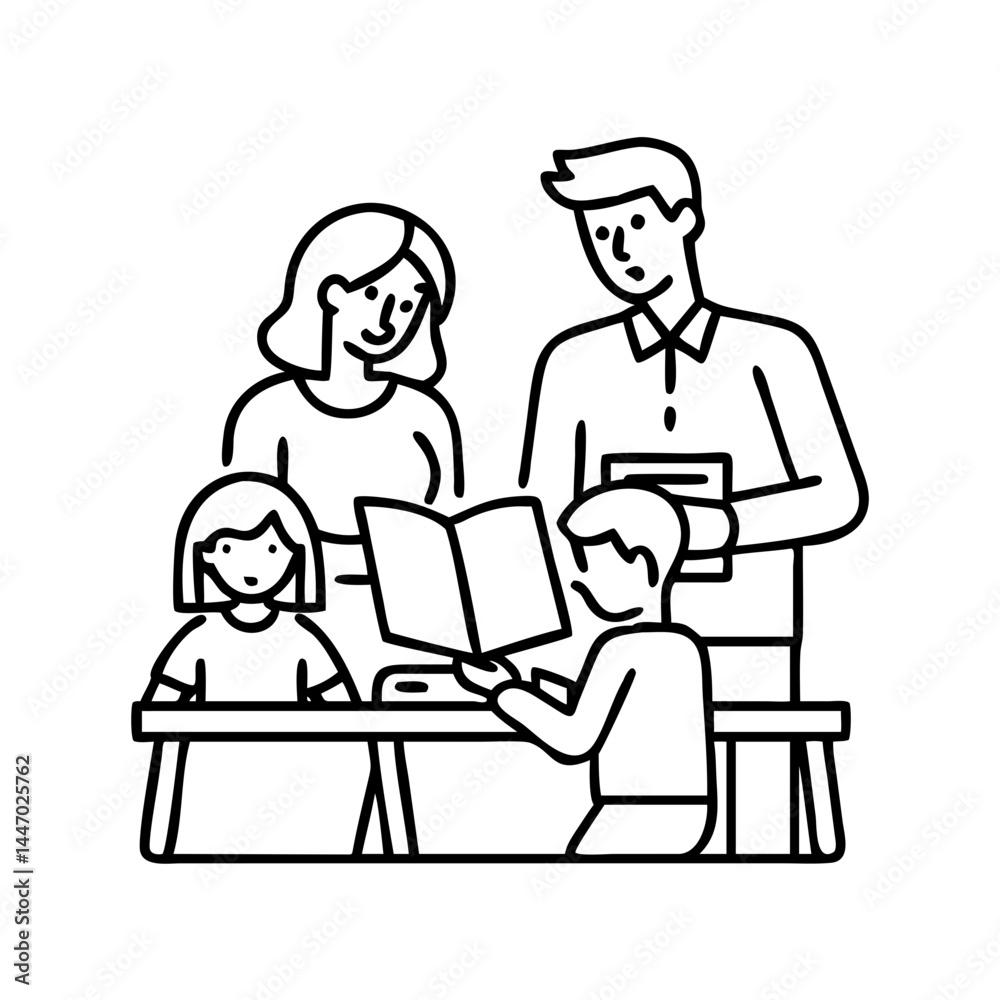 parents helping with homework icon, parents helping with homework line art - simple line art of parents helping with homework, perfect for parents helping with homework logos and icons parents helping with homework icon, parents helping with homework line art - simple line art of parents helping with homework, perfect for parents helping with homework logos and icons