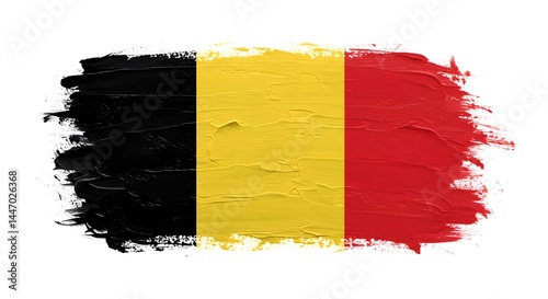 Belgian Flag Artistic Brush Stroke Design National Symbol Paint Texture