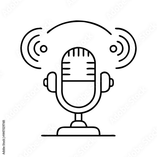 podcast episode icon, podcast episode line art - simple line art of podcast episode, perfect for podcast episode logos and icons