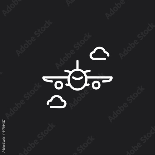 Airplane icon flat vector design