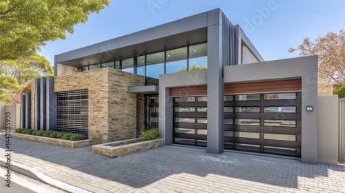 Modern iron gates sleek design minimalist-3 - modern entrance black building element
