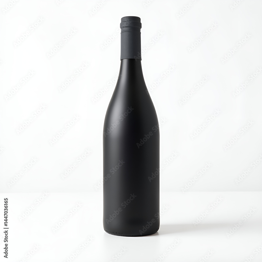 Matte Glass Design Slim Black Wine Bottle Matte Glass Design Slim Black Wine Bottle