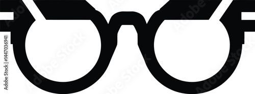 Black round glasses vector illustration minimalist design style for graphic projects and concepts