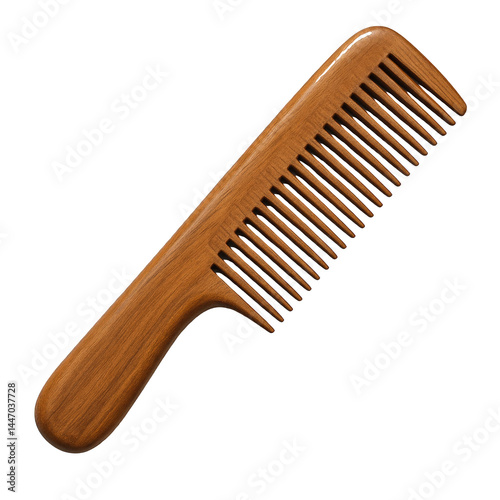 Classic wooden hair comb with a smooth finish and visible grain texture, perfect for everyday grooming.
