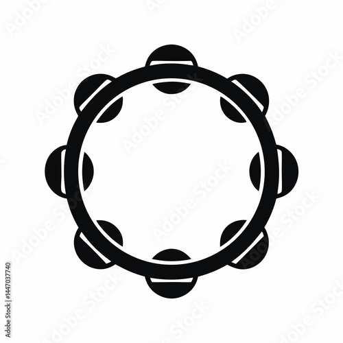 Tambourine icon silhouette vector illustration