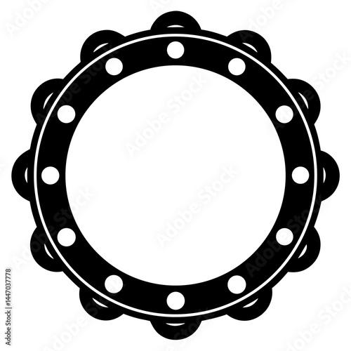 Tambourine icon silhouette vector illustration