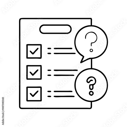 questionnaire icon, questionnaire line art - simple line art of questionnaire, perfect for questionnaire logos and icons