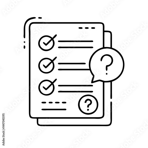 questionnaire icon, questionnaire line art - simple line art of questionnaire, perfect for questionnaire logos and icons