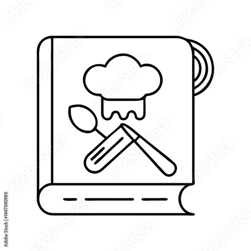 recipe book icon, recipe book line art - simple line art of recipe book, perfect for recipe book logos and icons
