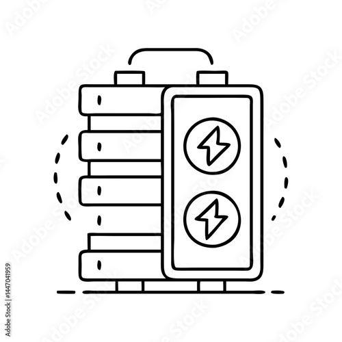 renewable energy battery storage icon, renewable energy battery storage line art - simple line art of renewable energy battery storage, perfect for renewable energy battery storage logos and icons