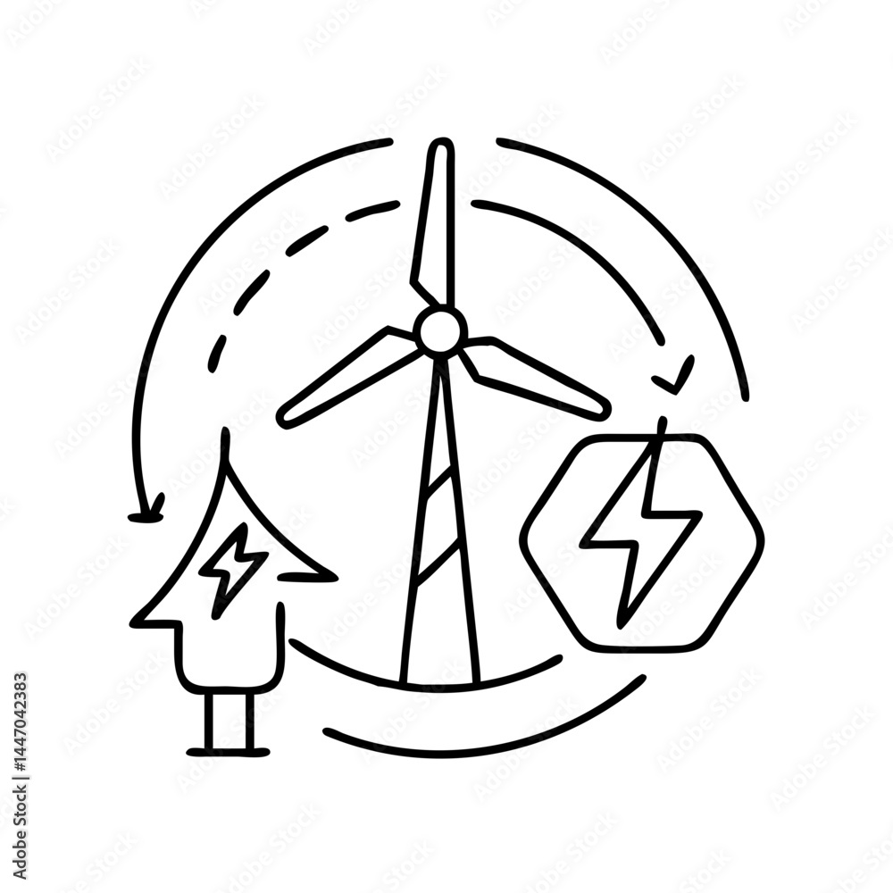 renewable energy icon, renewable energy line art - simple line art of renewable energy, perfect for renewable energy logos and icons renewable energy icon, renewable energy line art - simple line art of renewable energy, perfect for renewable energy logos and icons