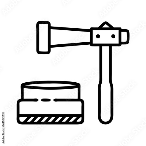 Rubber Mallet and Chisel for Carpentry Work  