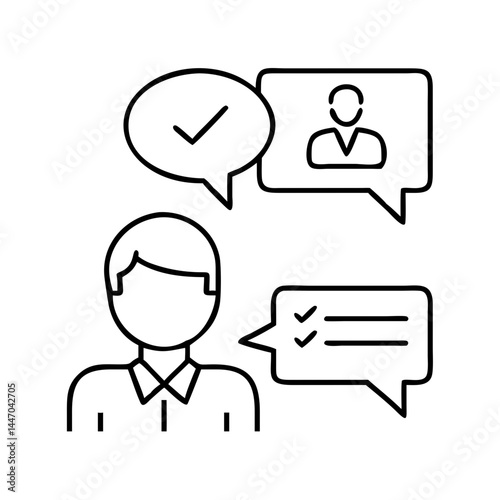 respondent icon, respondent line art - simple line art of respondent, perfect for respondent logos and icons