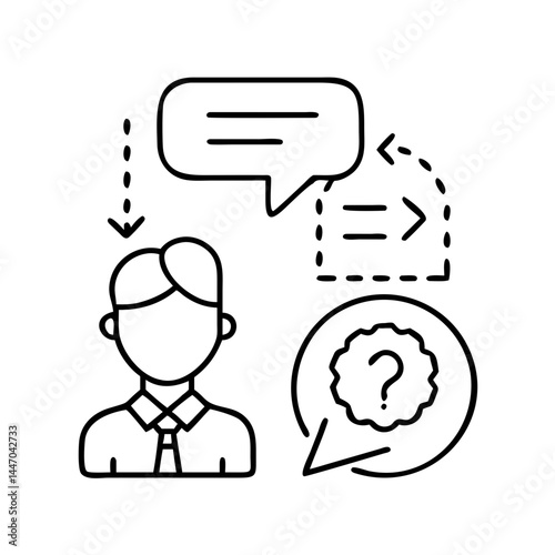 respondent icon, respondent line art - simple line art of respondent, perfect for respondent logos and icons
