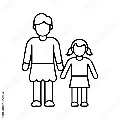 siblings icon, siblings line art - simple line art of siblings, perfect for siblings logos and icons