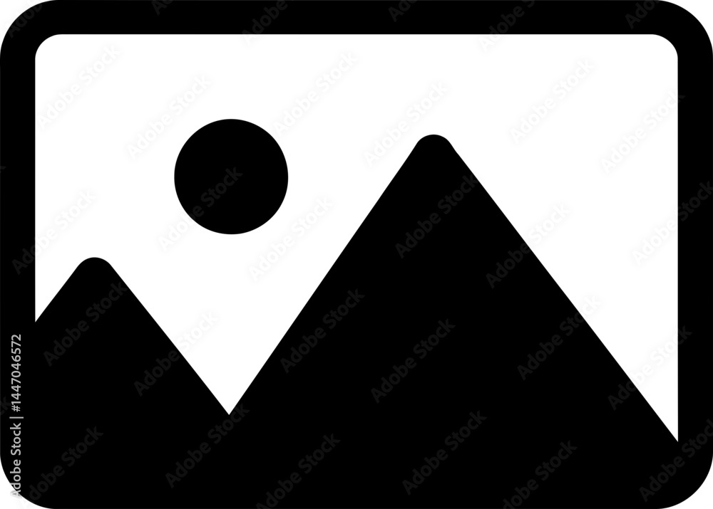 Solid Image Icon: Photo & Picture Symbol for UI/UX Design Solid Image Icon: Photo & Picture Symbol for UI/UX Design