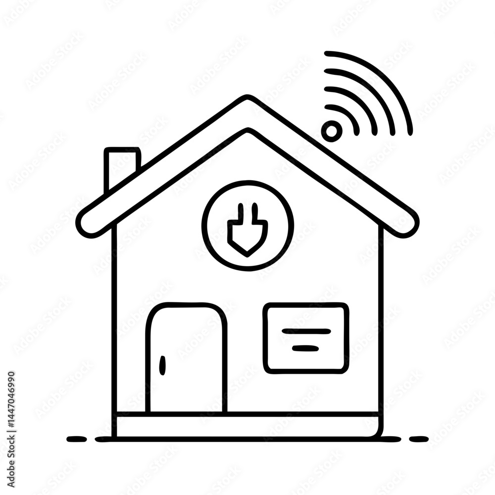 smart home icon, smart home line art - simple line art of smart home, perfect for smart home logos and icons smart home icon, smart home line art - simple line art of smart home, perfect for smart home logos and icons