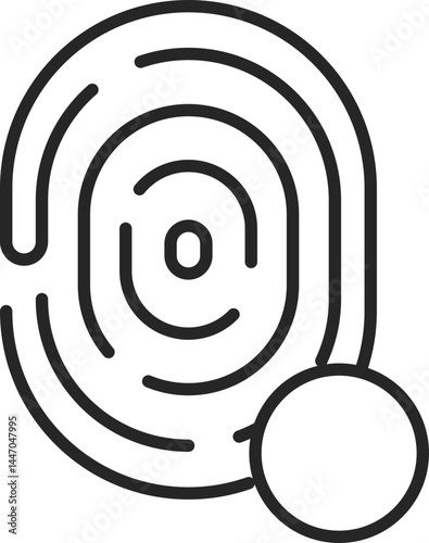 Fingerprint with Dot (SYS File Format Vector Icon Stock Illustration)