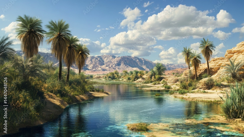 Obraz premium desert oasis natural landscape.
