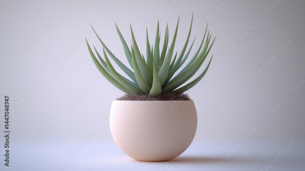 Minimalist succulent in a light peach pot Minimalist succulent in a light peach pot