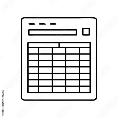 spreadsheet icon, spreadsheet line art - simple line art of spreadsheet, perfect for spreadsheet logos and icons