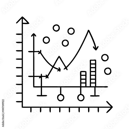 statistical correlation icon, statistical correlation line art - simple line art of statistical correlation, perfect for statistical correlation logos and icons