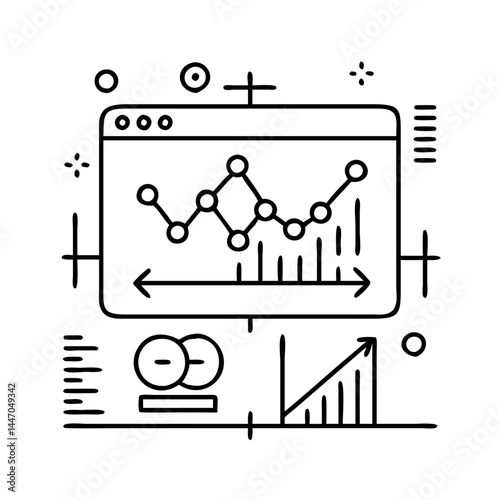 statistical modeling icon, statistical modeling line art - simple line art of statistical modeling, perfect for statistical modeling logos and icons