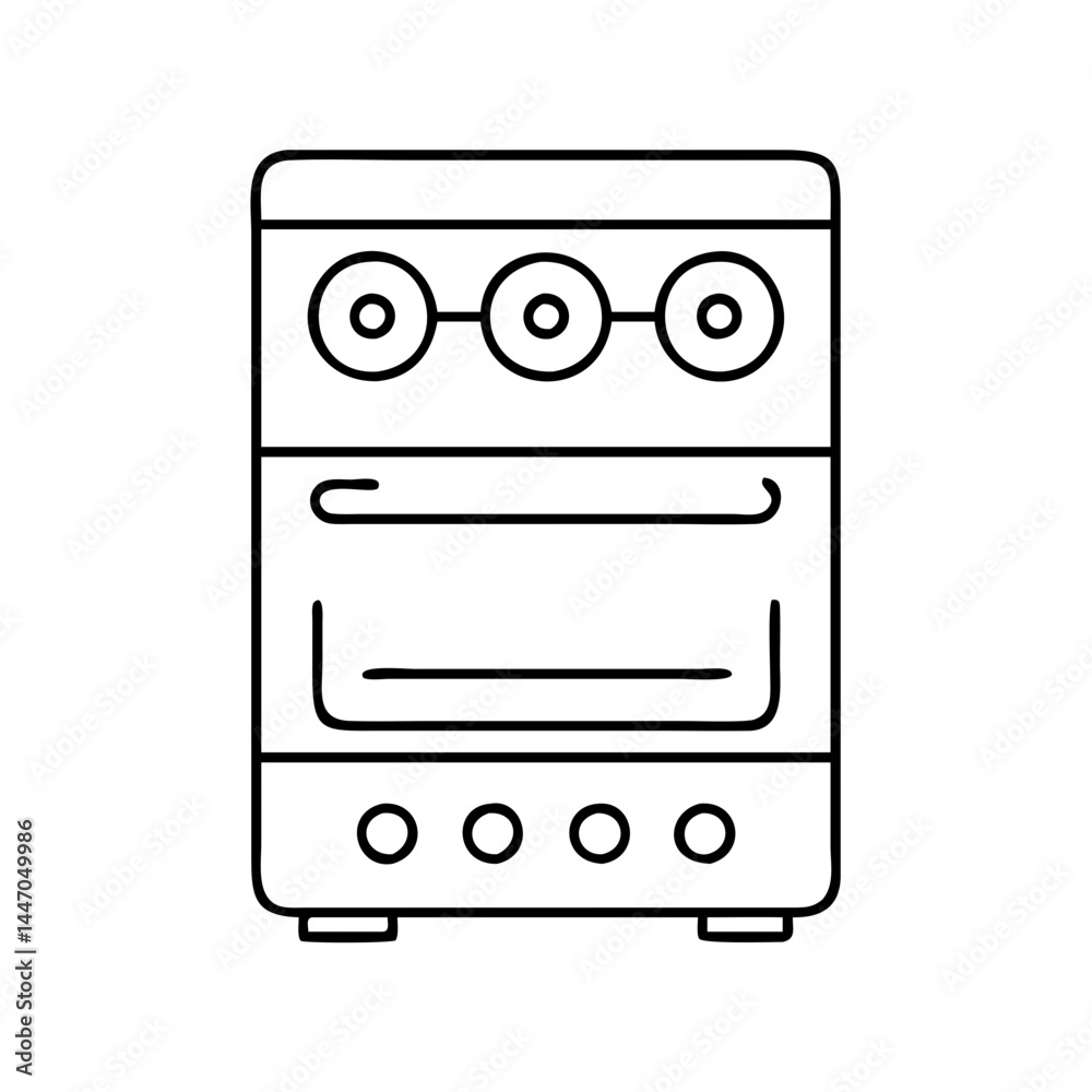 Fototapeta premium stove icon, stove line art - simple line art of stove, perfect for stove logos and icons