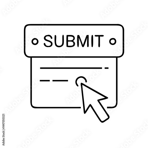 submit button icon, submit button line art - simple line art of submit button, perfect for submit button logos and icons