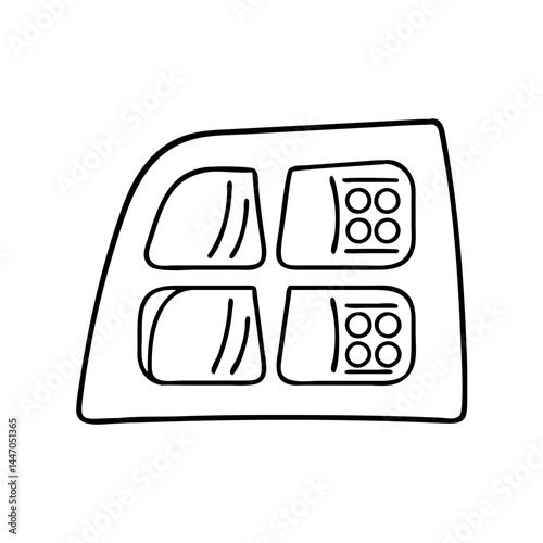 taillights icon, taillights line art - simple line art of taillights, perfect for taillights logos and icons