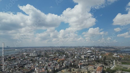 Drone video of the iconic Istanbul cityscape.