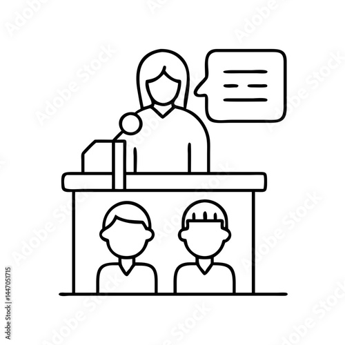 testimony icon, testimony line art - simple line art of testimony, perfect for testimony logos and icons
