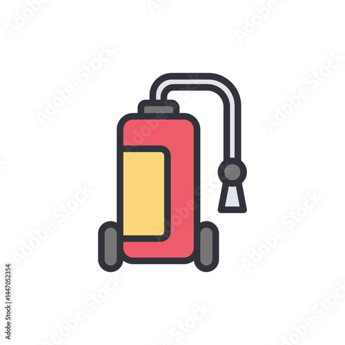 Fire extinguisher colored icons, minimalist vector illustration ,simple transparent graphic element .Isolated on white background