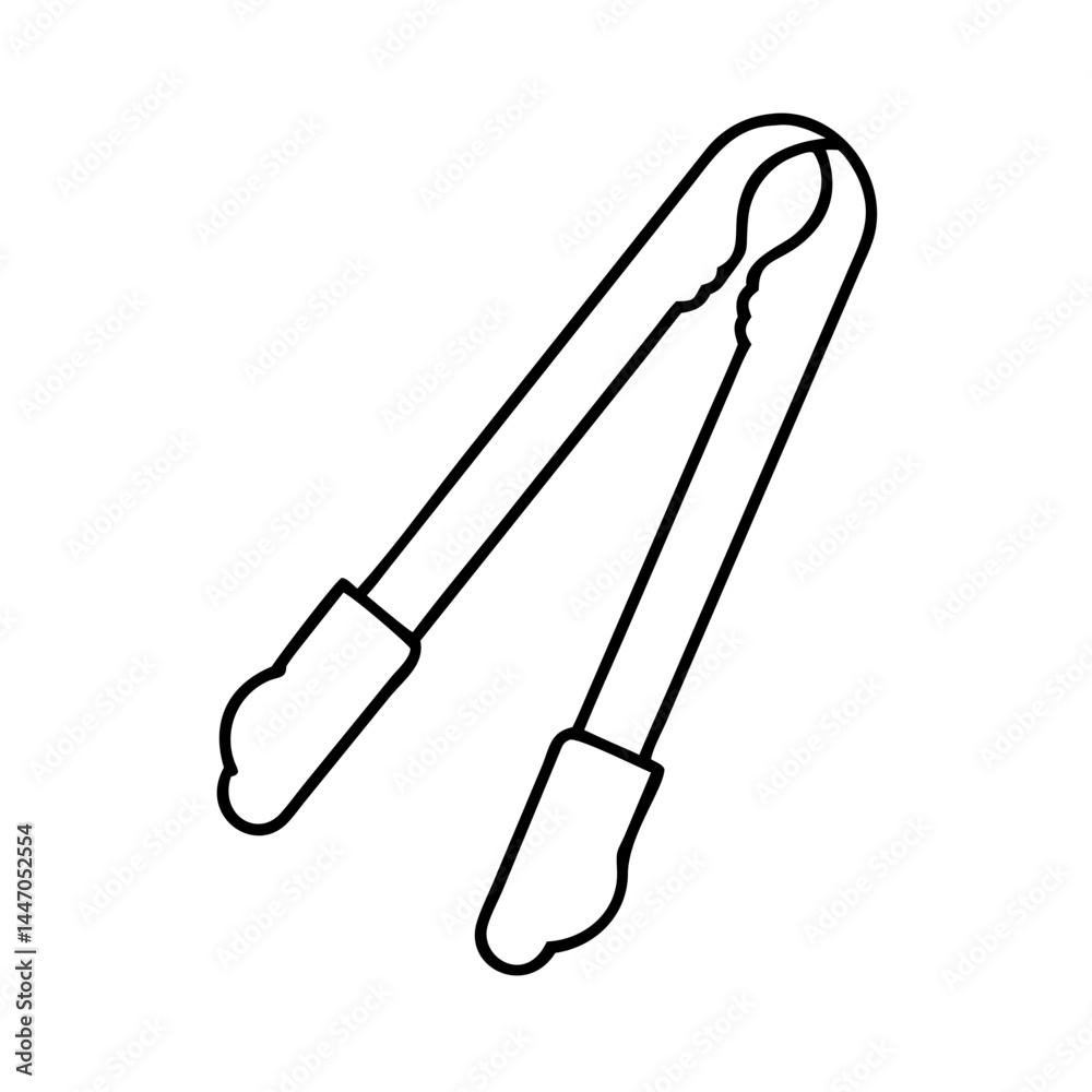 Obraz premium tongs icon, tongs line art - simple line art of tongs, perfect for tongs logos and icons