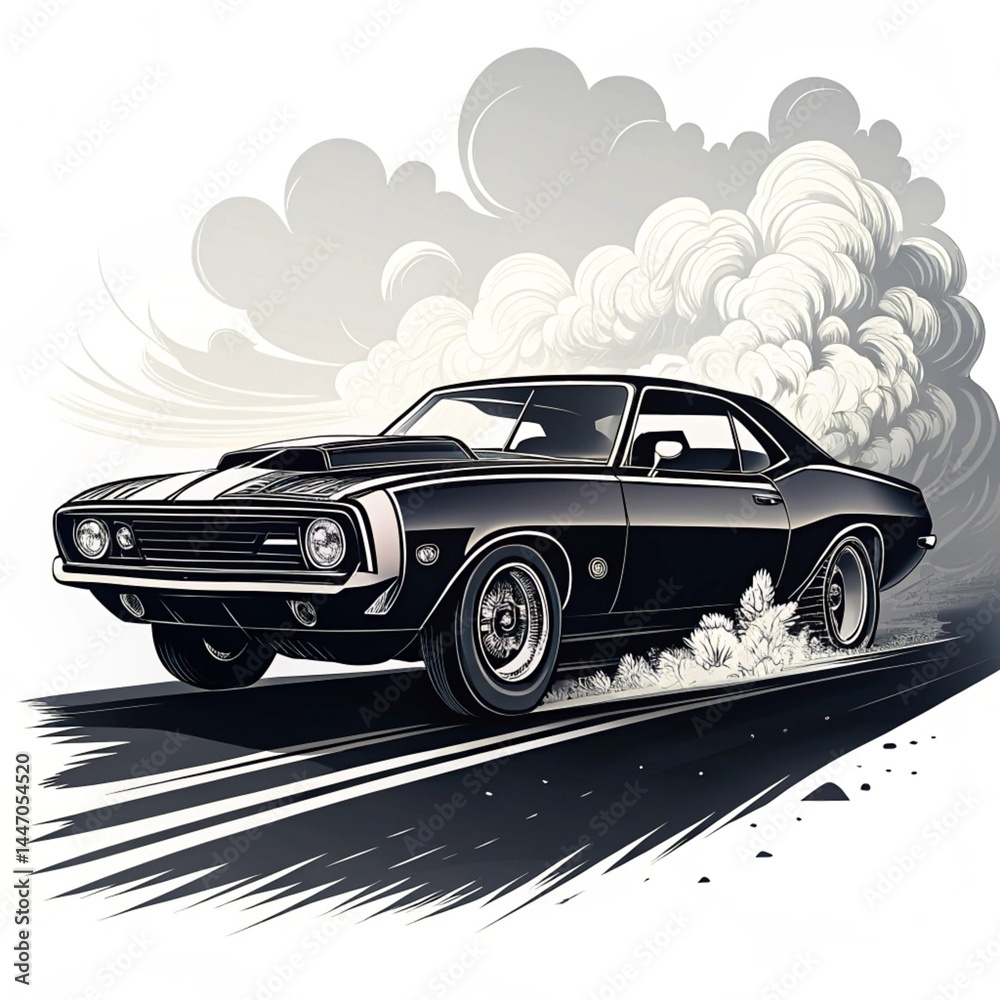 Obraz premium retro car vector illustration