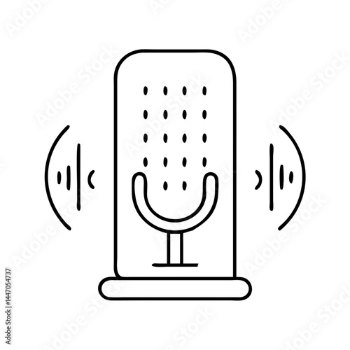 voice assistant icon, voice assistant line art - simple line art of voice assistant, perfect for voice assistant logos and icons