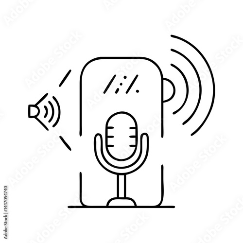 voice assistant icon, voice assistant line art - simple line art of voice assistant, perfect for voice assistant logos and icons