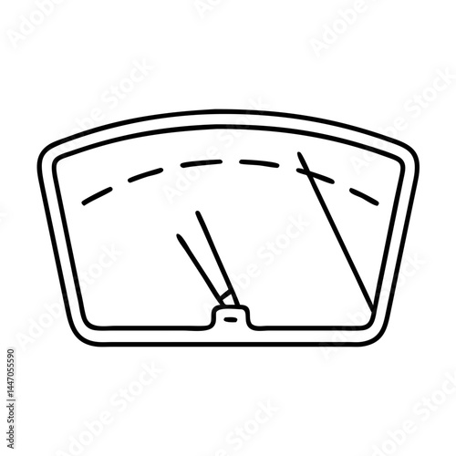 windshield icon, windshield line art - simple line art of windshield, perfect for windshield logos and icons