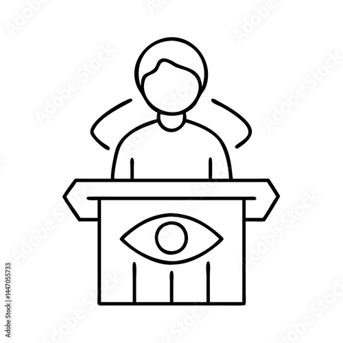 witness icon, witness line art - simple line art of witness, perfect for witness logos and icons