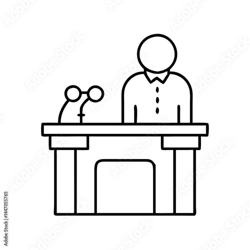 witness stand icon, witness stand line art - simple line art of witness stand, perfect for witness stand logos and icons
