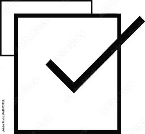 A check mark is placed within a square alongside an extra square sheet